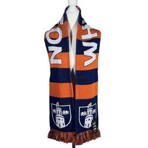 NWT Wheaton College 65” Double Sided Scarf Orange/Blue